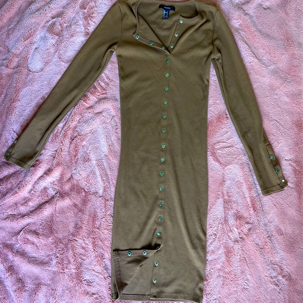 Winter brown sweater dress